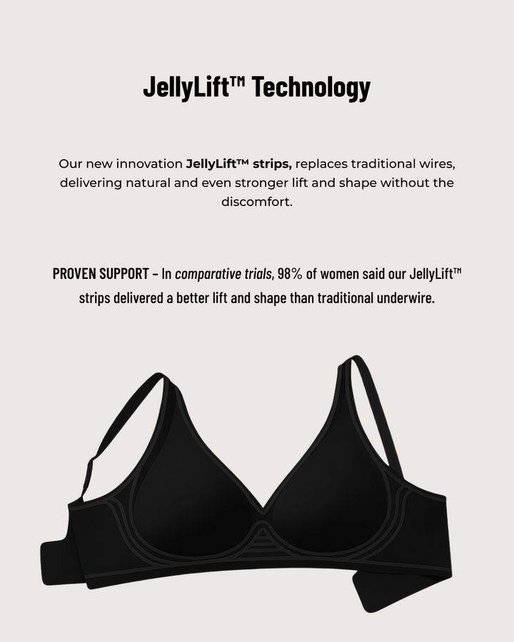 Scalloped Deep V Push-Up Seamless Wireless Jelly Bra
