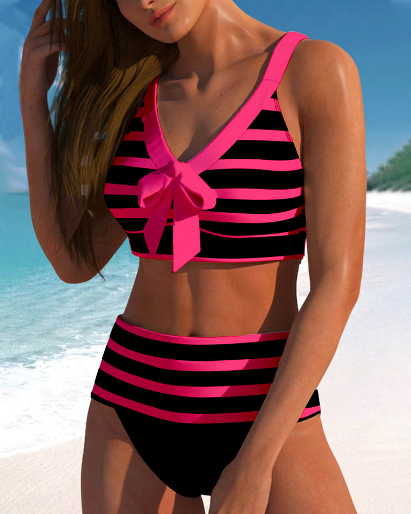 Clara | Striped High-Waisted Bikini