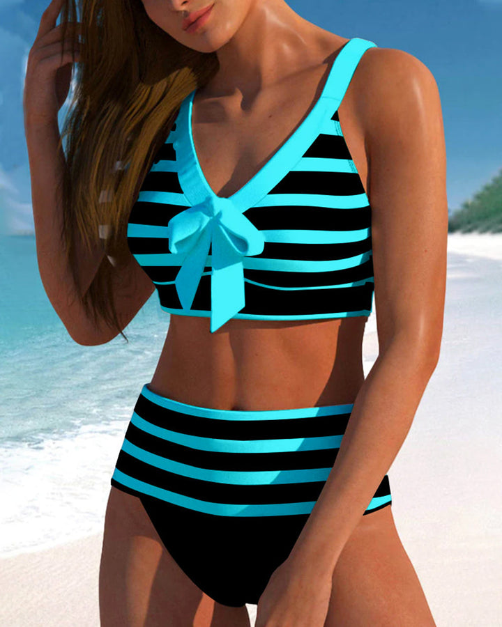 Clara | Striped High-Waisted Bikini