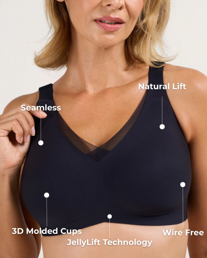 Wireless Support & Lift V-Neck Mesh Bra