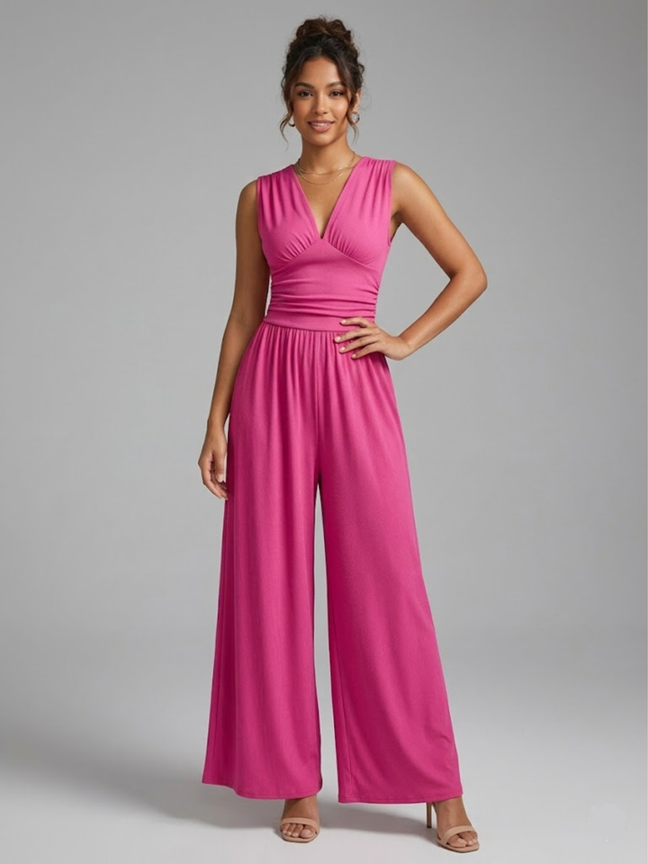 CHARITY – Chic Sleeveless Wide-Leg Jumpsuit