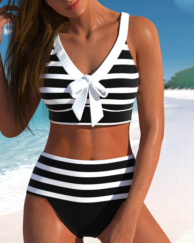 Clara | Striped High-Waisted Bikini