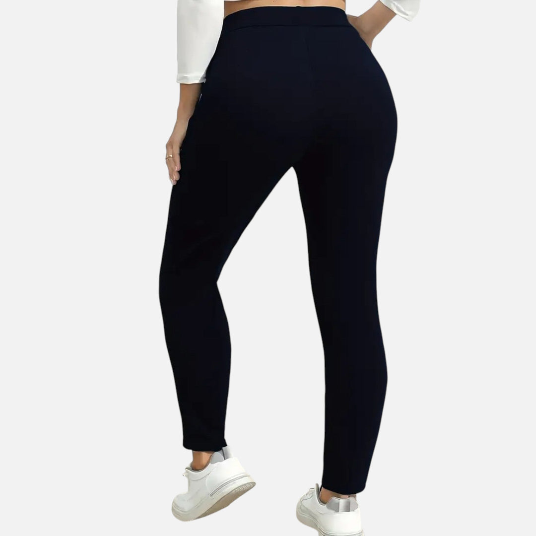 Ava | Women's  Plus Size Knit Trousers With Pockets And Slim Fit | Everyday