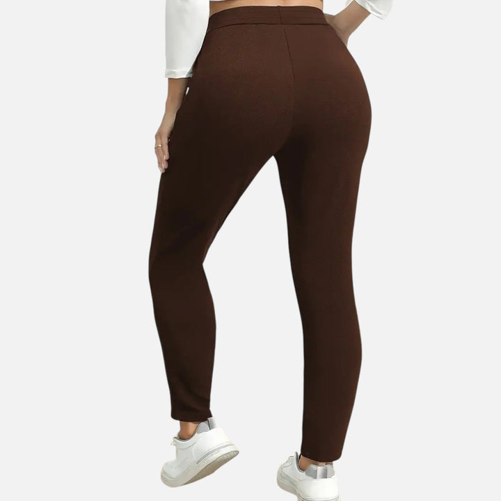 Ava | Women's  Plus Size Knit Trousers With Pockets And Slim Fit | Everyday