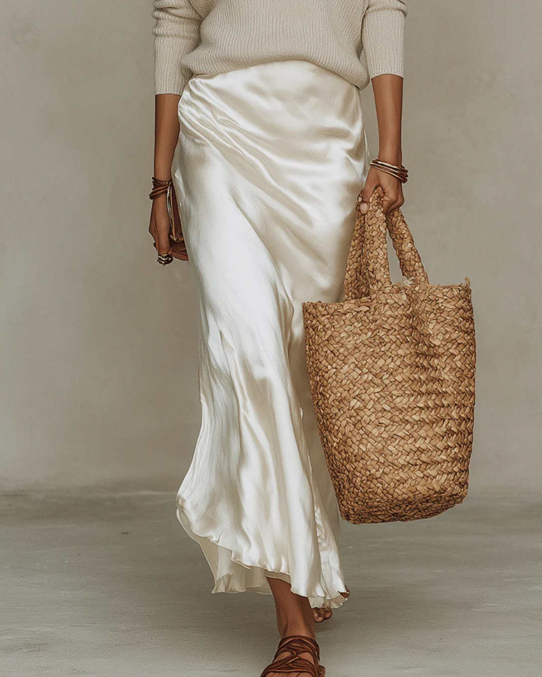 Elena | Satin midi dress with jumper included