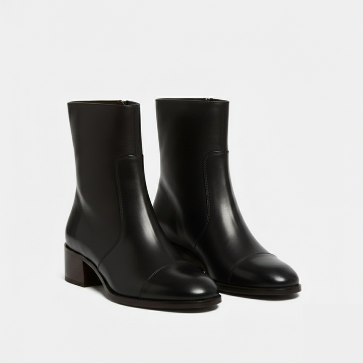 Liora | Women's Ankle Boots With Pointed Toe And Block Heel | Elegant