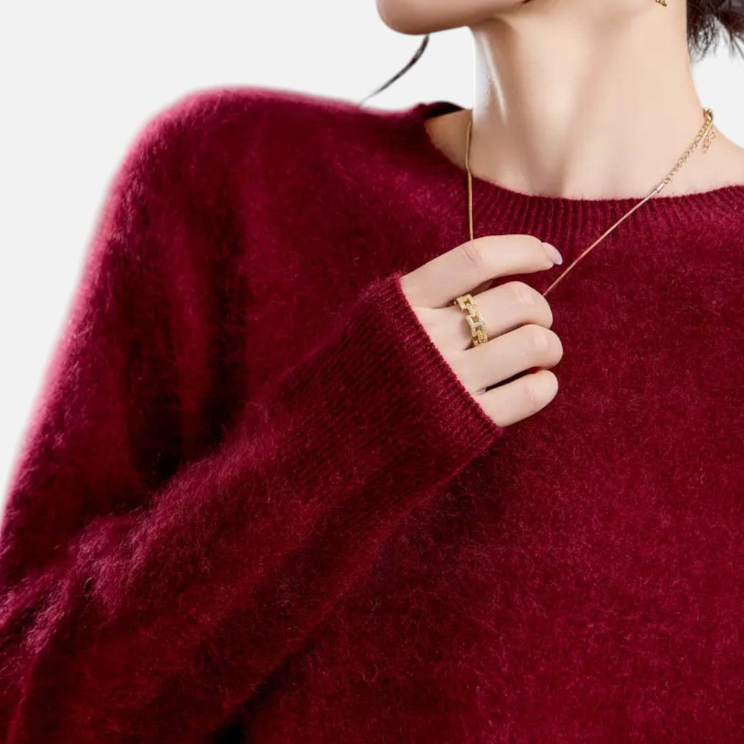 Mirelle | Women's Round-Neck Sweater With Ribbed Cuffs | Minimalist