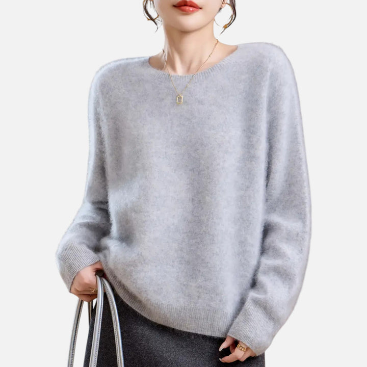 Mirelle | Women's Round-Neck Sweater With Ribbed Cuffs | Minimalist