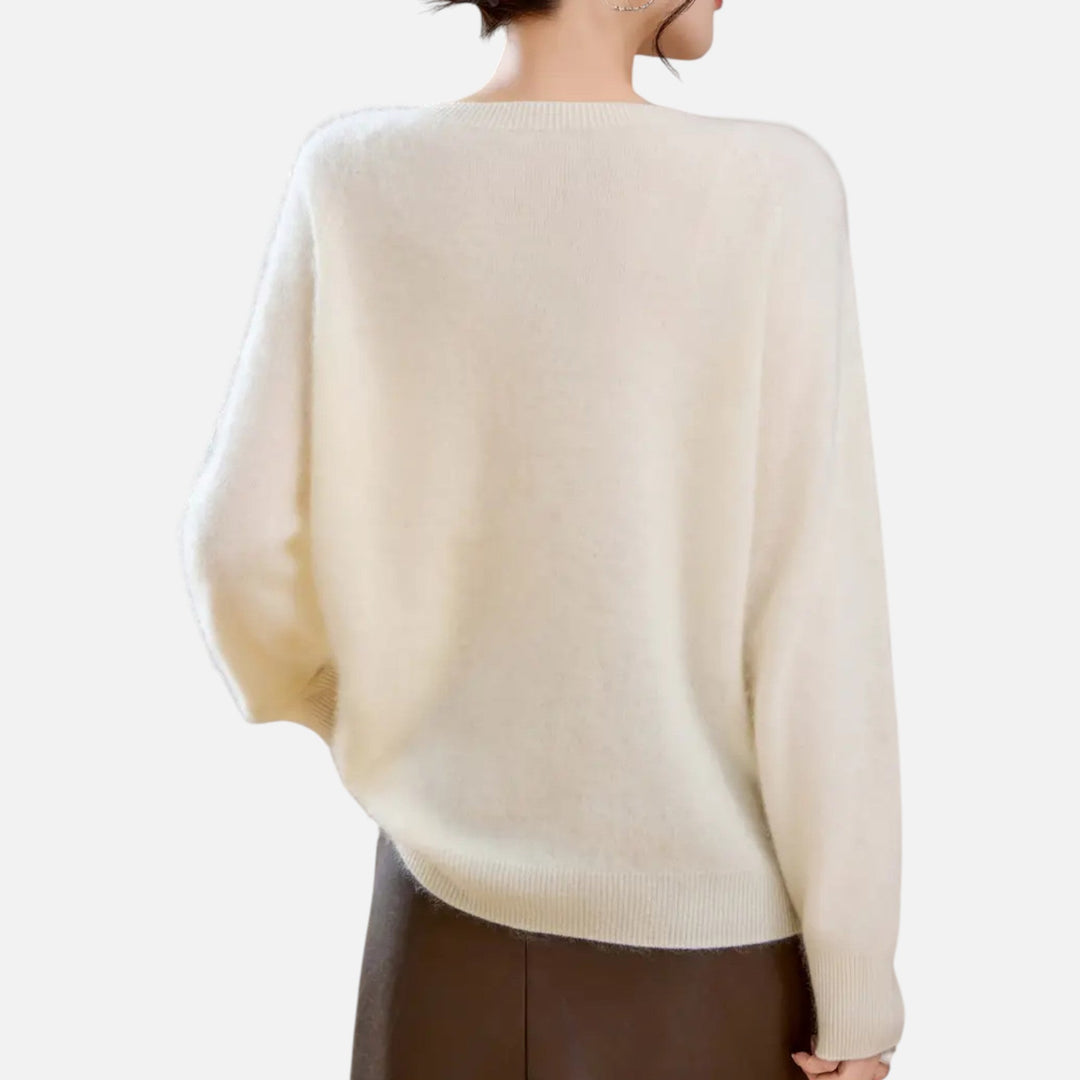 Mirelle | Women's Round-Neck Sweater With Ribbed Cuffs | Minimalist