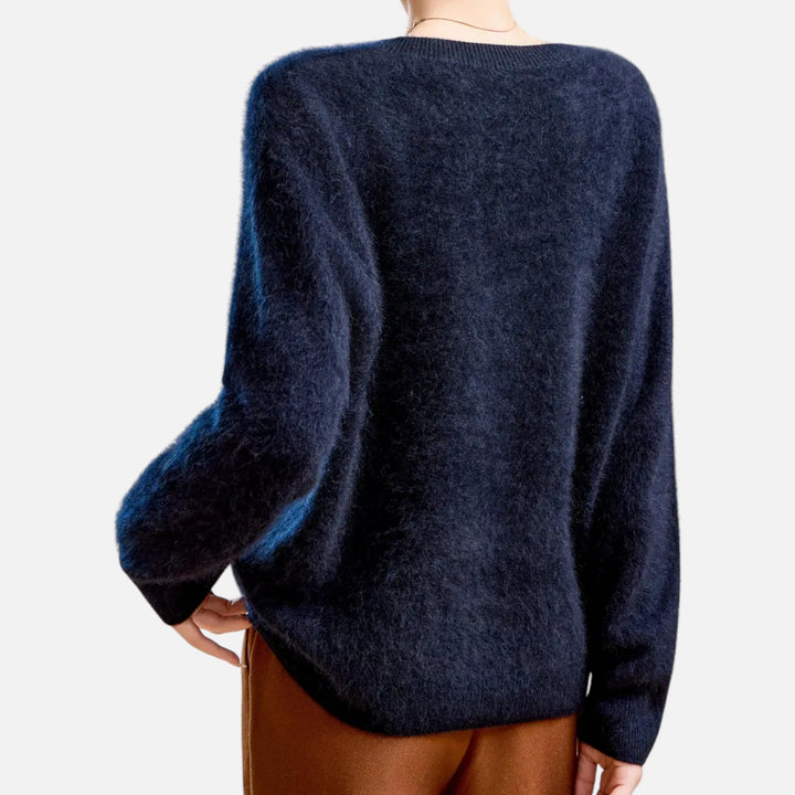 Mirelle | Women's Round-Neck Sweater With Ribbed Cuffs | Minimalist