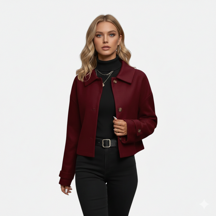 Olivia | Women's Button-Front Coat With Long Sleeve | Chic