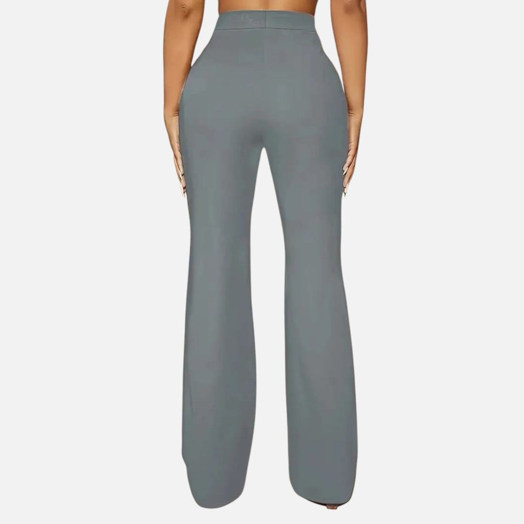 Olivia | Women's High-Waist Trousers With Pleats And Wide Leg | Elegant