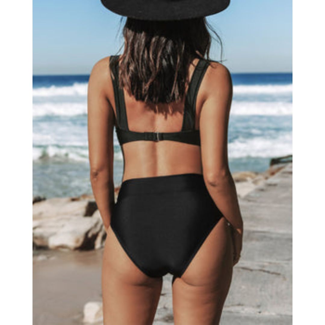 Margaret - Plain High Waist Swimsuit