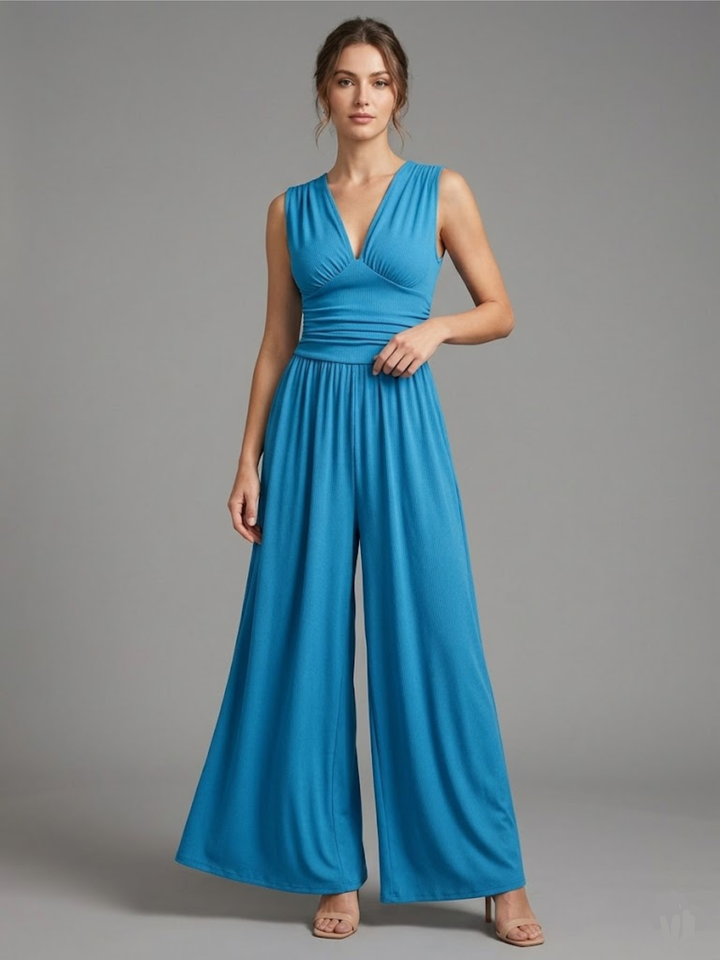 CHARITY – Chic Sleeveless Wide-Leg Jumpsuit